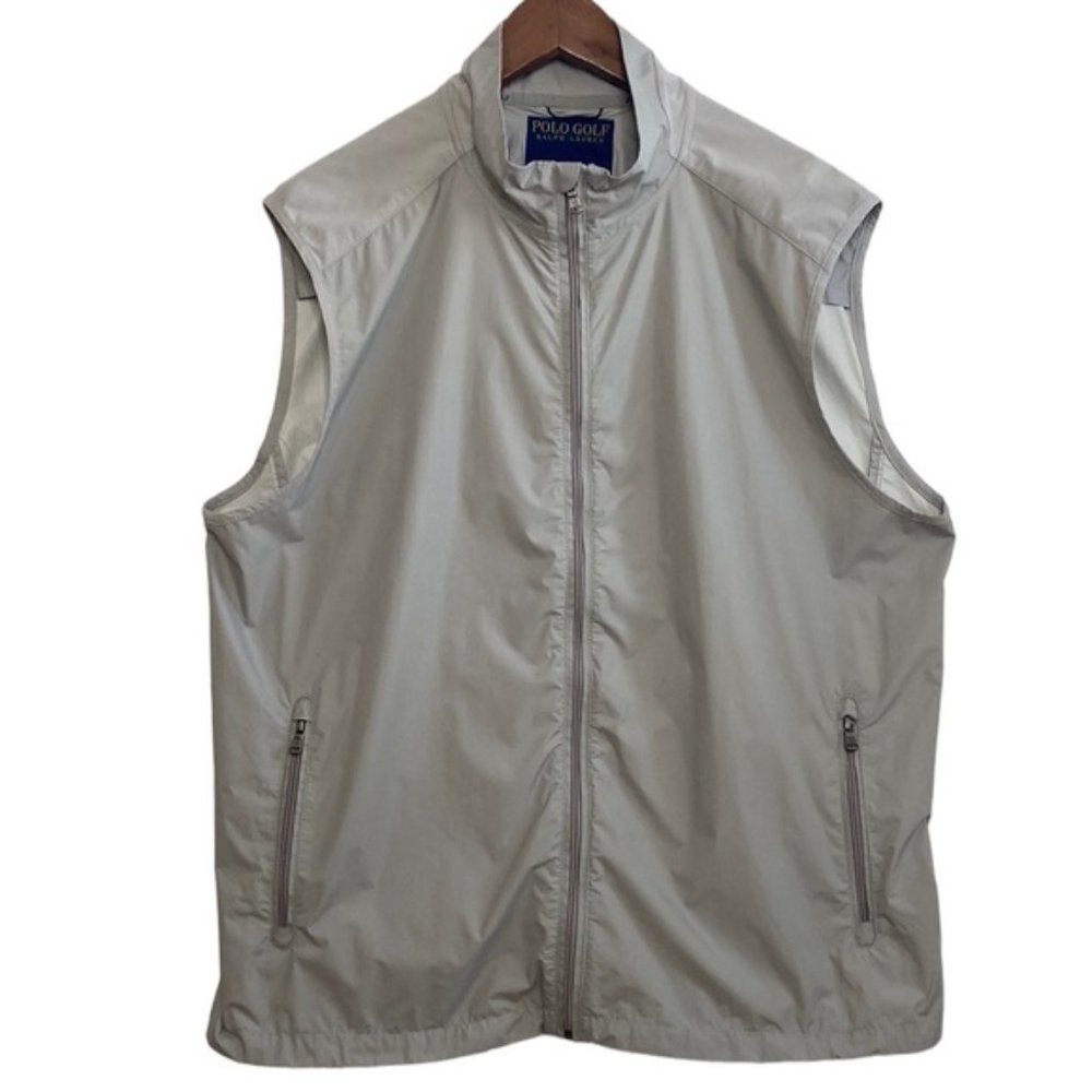 Polo Golf Gray Wind Blocker Softshell Vest Water Resistant Ralph Lauren